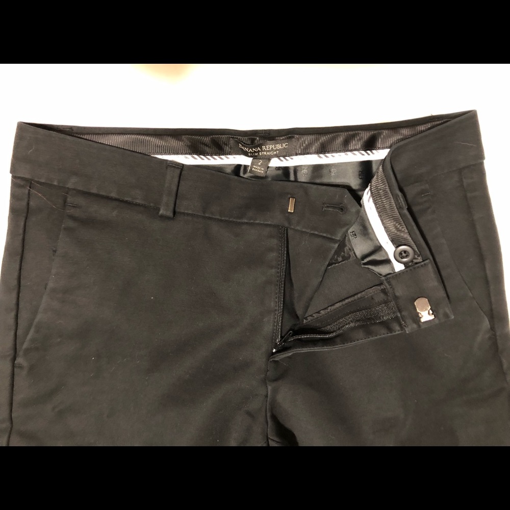 Black slim straight Banana Republic dress pants